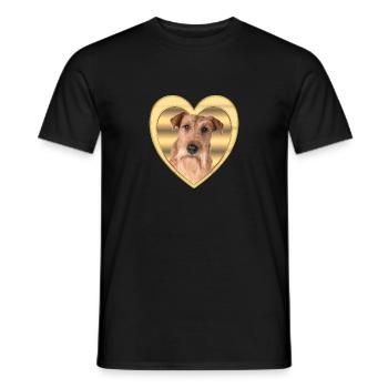 Irish Terrier - Hundeliebhaber - Hunde Herz - Männer T-Shirt - Schwarz - Vorne - AI Model Male 178 light (178cm)