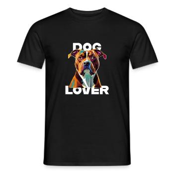 Amant des chiens American Stafford - T-shirt homme - noir - Devant - AI Model Male 178 light (178cm)