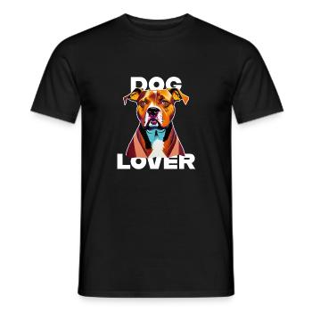 Amant des chiens American Stafford - T-shirt homme - noir - Devant - AI Model Male 178 light (178cm)