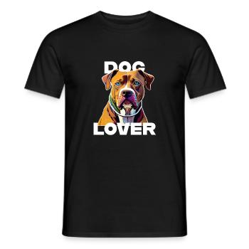 Amant des chiens American Stafford - T-shirt homme - noir - Devant - AI Model Male 178 light (178cm)