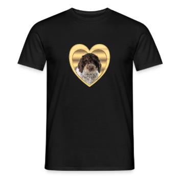 Lagotto Romagnolo - Dog Lovers - Dogs Heart - Men's T-Shirt - black - Front - AI Model Male 178 light (178cm)