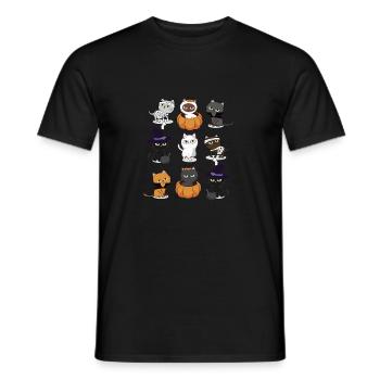 Cat Boo Halloween Cats Creepy Kitten - Men's T-Shirt - black - Front - AI Model Male 178 light (178cm)