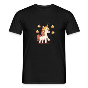 Einhorn Candy Corn Halloween Party Trick Or Treat - Männer T-Shirt - Schwarz - Vorne - AI Model Male 178 light (178cm)