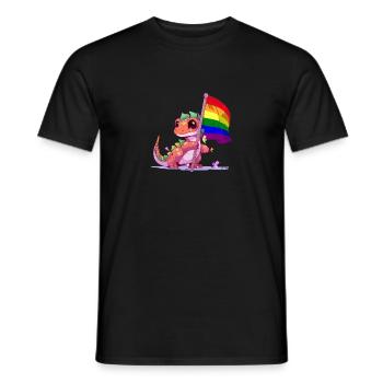 Cool Dinosaur LGBT Pride Transgender Lesbian Gay - Men's T-Shirt - black - Front - AI Model Male 178 light (178cm)