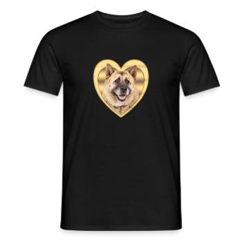 Akita - Dog Lover - Dog Heart - Men's T-Shirt - black - Front - AI Model Male 178 light (178cm)