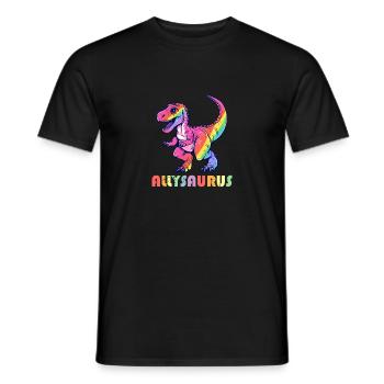 Dinosaurier Allysaurus Lustiger Regenbogen Transgender Dino - Männer T-Shirt - Schwarz - Vorne - AI Model Male 178 light (178cm)