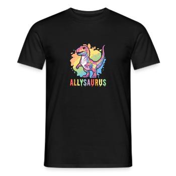 Dino Lover Transgender Lesbian Gay Rainbow Funny - Men's T-Shirt - black - Front - AI Model Male 178 light (178cm)