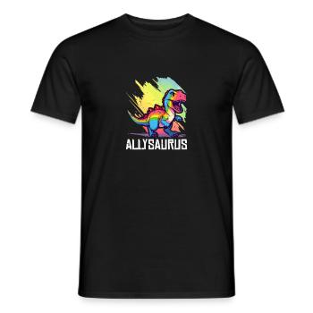 Dinosaure LGBT Transgenre Communauté lesbienne gay - T-shirt homme - noir - Devant - AI Model Male 178 light (178cm)