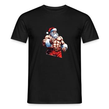 Personal Trainer für Rentiere: Santa Bodybuilder Chr - Männer T-Shirt - Schwarz - Vorne - AI Model Male 178 light (178cm)