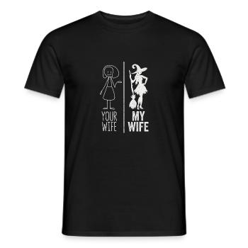 Deine Frau Meine Frau Halloween Hexe Party Hexen - Männer T-Shirt - Schwarz - Vorne - AI Model Male 178 light (178cm)