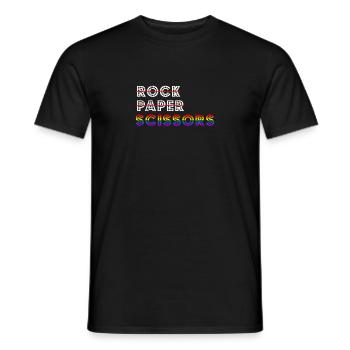 Ciseaux en papier rock LGBT Pour Lesbiennes Lesbiennes Gay - T-shirt homme - noir - Devant - AI Model Male 178 light (178cm)
