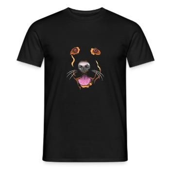Visage de chien Golden Retriever Labrador Drôle - T-shirt homme - noir - Devant - AI Model Male 178 light (178cm)