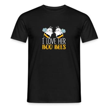 Je les aime boo bees couples fête d’halloween - T-shirt homme - noir - Devant - AI Model Male 178 light (178cm)