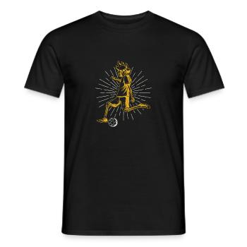 Skeleton Soccer Funny Halloween Sports Player - Men's T-Shirt - black - Front - AI Model Male 178 light (178cm)