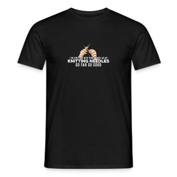 Je fais du tricot avec des porcs-épics comme mes aiguilles à tricoter - T-shirt homme - noir - Devant - AI Model Male 178 light (178cm)