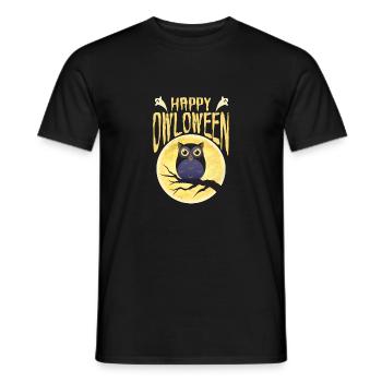 Joyeux Owloween Drôle Halloween Owl Lover - T-shirt homme - noir - Devant - AI Model Male 178 light (178cm)