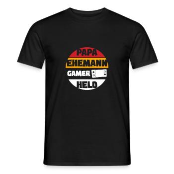 Papa gamer - T-shirt homme - noir - Devant - AI Model Male 178 light (178cm)
