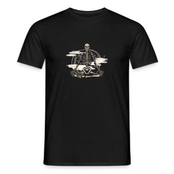 Méditer Squelette Lotus Yoga Moon Balance Joke - T-shirt homme - noir - Devant - AI Model Male 178 light (178cm)