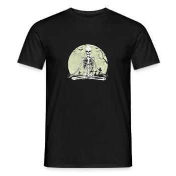 Méditer Squelette Lotus Yoga Moon Balance Joke - T-shirt homme - noir - Devant - AI Model Male 178 light (178cm)