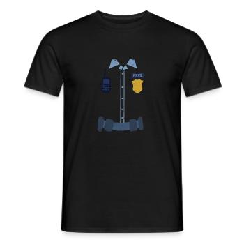 Polizei Uniform Lustig Halloween Offizier Gespenst - Männer T-Shirt - Schwarz - Vorne - AI Model Male 178 light (178cm)