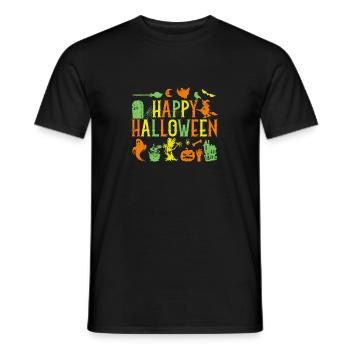 Happy Halloween Gruselige Gespenster Hexe Spinne - Männer T-Shirt - Schwarz - Vorne - AI Model Male 178 light (178cm)