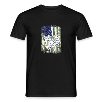 Camo US Amerika Flagge Truthahn Tag Jagd Thanks - Männer T-Shirt - Schwarz - Vorne - AI Model Male 178 light (178cm)