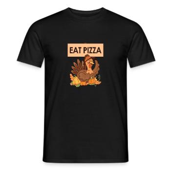 Turquie Automne Nourriture Pizza Végétalien Drôle - T-shirt homme - noir - Devant - AI Model Male 178 light (178cm)
