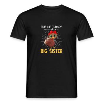 This little turkey becomes Thanksgiving - Men's T-Shirt - black - Front - AI Model Male 178 light (178cm)