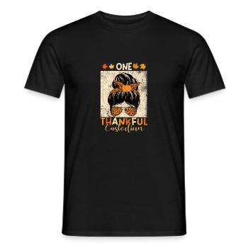 A Grateful Caretaker Funny Thanksgiving - Men's T-Shirt - black - Front - AI Model Male 178 light (178cm)