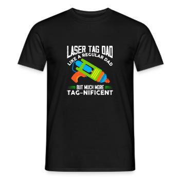 Laser Player Dad Comme un papa ordinaire mais beaucoup - T-shirt homme - noir - Devant - AI Model Male 178 light (178cm)