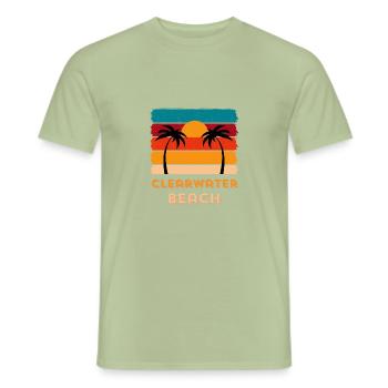 Clearwater beach - Men's T-Shirt - sage - Front - AI Model Male 178 light (178cm)