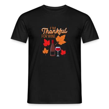 Je suis reconnaissant pour Wine Funny Thanksgiving - T-shirt homme - noir - Devant - AI Model Male 178 light (178cm)