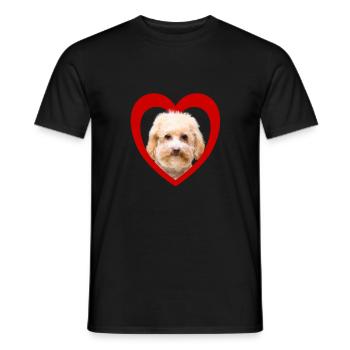 Hundeliebhaber - Hunde Herz - Zwergpudel - Männer T-Shirt - Schwarz - Vorne - AI Model Male 178 light (178cm)