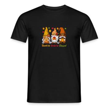 Dankbar Dankbar Gesegnet Lustig Thanksgiving - Männer T-Shirt - Schwarz - Vorne - AI Model Male 178 light (178cm)