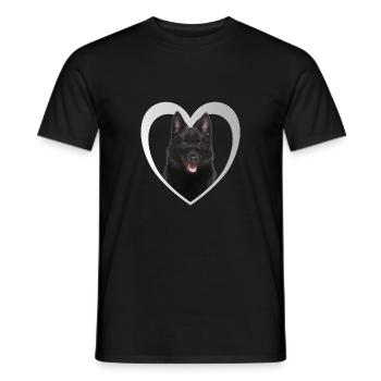 Amoureux des chiens - Cœur de chien - Schipperke - T-shirt homme - noir - Devant - AI Model Male 178 light (178cm)