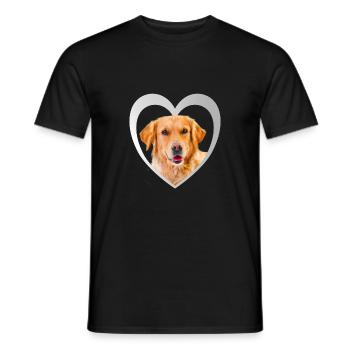Amoureux des chiens - Cœur de chien - Golden Retriever - T-shirt homme - noir - Devant - AI Model Male 178 light (178cm)