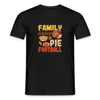 Familie Truthahnkuchen Fußball Lustig Thanksgiving - Männer T-Shirt - Schwarz - Vorne - AI Model Male 178 light (178cm)