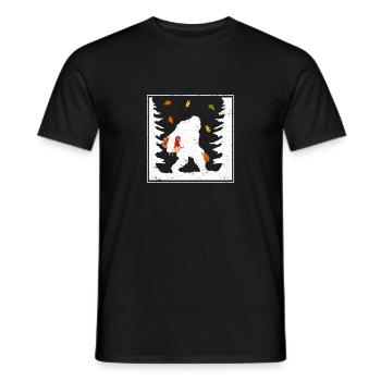 Bigfoot Pilgrim Turkey Pumpkin Thanksgiving Day - T-shirt homme - noir - Devant - AI Model Male 178 light (178cm)