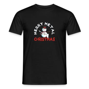 Frohe Heavy Metal Fan Weihnachten Lustiger Schnee - Männer T-Shirt - Schwarz - Vorne - AI Model Male 178 light (178cm)