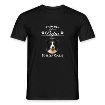 Endlich stolzer Papa - Border Collie - Männer T-Shirt - Schwarz - Vorne - AI Model Male 178 light (178cm)