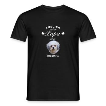 Endlich stolzer Papa - Bolonka - Männer T-Shirt - Schwarz - Vorne - AI Model Male 178 light (178cm)