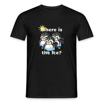 Schwitzende Pinguine. Klima es ist zu warm. - Männer T-Shirt - Schwarz - Vorne - AI Model Male 178 light (178cm)