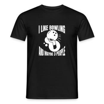 Bowling Skittles Bowling Club Bowling Club Bowler - Men's T-Shirt - black - Front - AI Model Male 178 light (178cm)