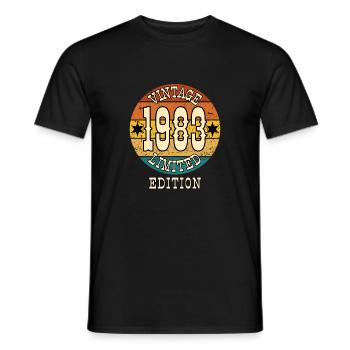 Geboortedag geboren in 1983 - Heren T-shirt - zwart - Voor - AI Model Male 178 light (178cm)