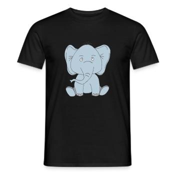 Baby Elephant - Men's T-Shirt - black - Front - AI Model Male 178 light (178cm)