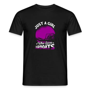 Juste une fille qui aime les hydroglisseurs Propelle d’hydroplane - T-shirt homme - noir - Devant - AI Model Male 178 light (178cm)