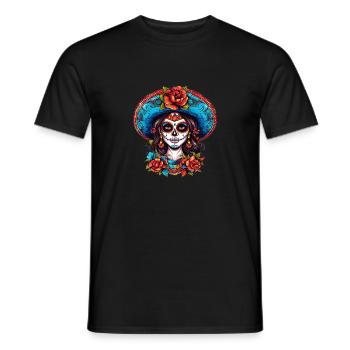 Mexiko La Calavera Catrina Damen Haloween - Männer T-Shirt - Schwarz - Vorne - AI Model Male 178 light (178cm)
