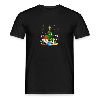 Guitariste Basse Gnome Funny Christmas Tree - T-shirt homme - noir - Devant - AI Model Male 178 light (178cm)
