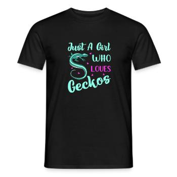 Juste une fille qui aime les geckos Reptile Lizard Lover - T-shirt homme - noir - Devant - AI Model Male 178 light (178cm)