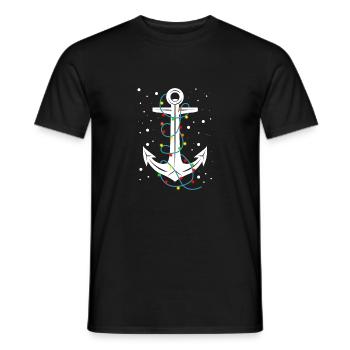 Navigation de plaisance Lumières de Noël Ancre Santa Sail - T-shirt homme - noir - Devant - AI Model Male 178 light (178cm)